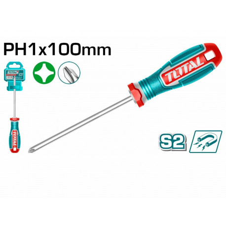 Պտուտակահան Խաչաձև PH1x100մմ TOTAL TSDPH1100